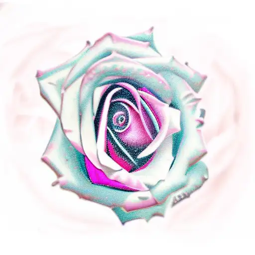 pink rose with mix colours  tattoo design idea