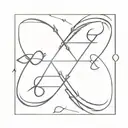 infinity sign with sister and 2 arrows pointing towards tattoo design idea