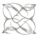 infinity sign with sister and 2 arrows pointing towards tattoo design idea