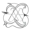 infinity sign with sister and 2 arrows pointing towards tattoo design idea