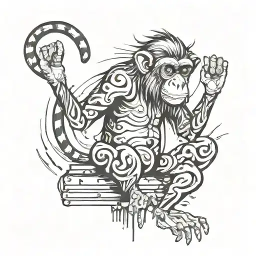 1. wet monkey color 2. stripped style 3. bearing in the lower back and cyber arm 4. aerated concrete 5. logarithmic, limit or p tattoo design idea