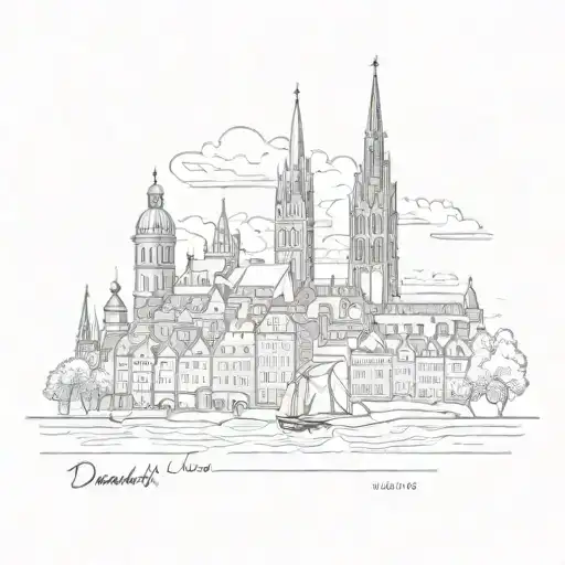 Denmark city skyline tattoo tattoo design idea