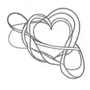 infinity loop design with heart symbolizing love each other tattoo design idea