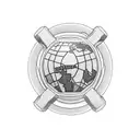 A gym dumbbell intertwined with a world map tattoo design idea