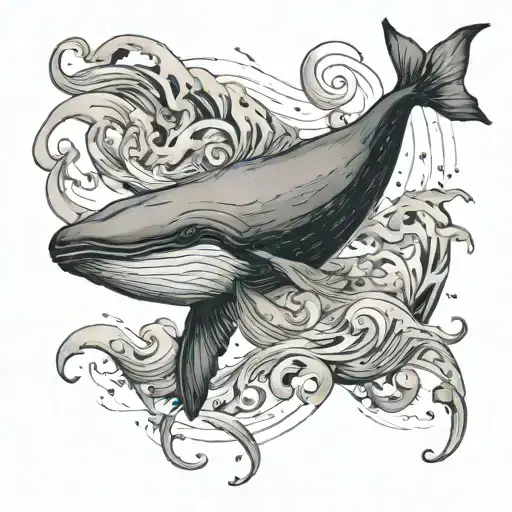 In my dream, I dove into the ocean and flew underwater. A huge whale passed by, and I felt no fear. I realized I was one tattoo design idea