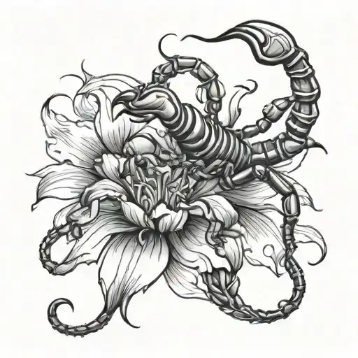 Scorpion with an iris instead of an abdomen tattoo design idea
