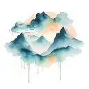 A mountain range with a rising sun in the background, symbolizing new beginnings and perseverance tattoo design idea