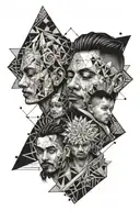 A geometric design representing the bond between father and children, with a Chicano twist tattoo design idea