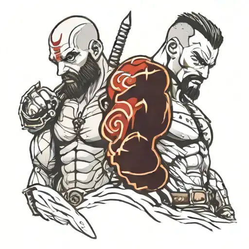 kratos vs max payne tattoo design idea