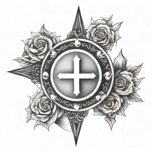 cross  with small amount of design  tattoo design idea