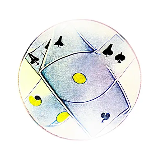 roulette with poker chips with 4 aces tattoo design idea