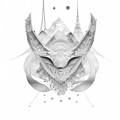 mathematics and Geography or travel tattoo design idea
