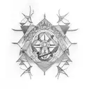 small tattoo that combines mathematics and Geography  tattoo design idea