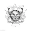 small tattoo that combines mathematics and Geography  tattoo design idea