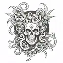 skeleton Medusa tattoo design idea