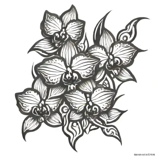 Orchid tattoo design idea
