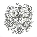 not today with a cancer ribbon and brother bear tattoo design idea