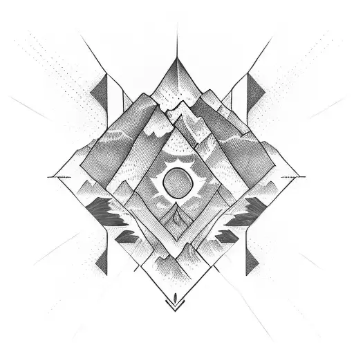 Binary code forming a mountain range tattoo design idea