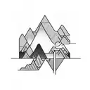 Binary code forming a mountain range tattoo design idea