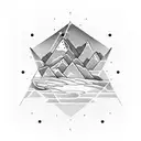 Binary code forming a mountain range tattoo design idea