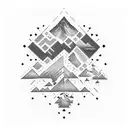 Binary code forming a mountain range tattoo design idea