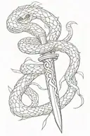Dagger and snake tattoo design idea