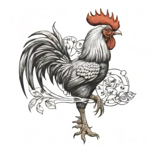 rooster tattoo design idea