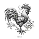 rooster tattoo design idea