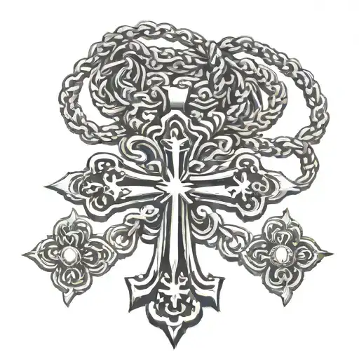 necklace with cross tattoo tattoo design idea