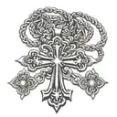 necklace with cross tattoo tattoo design idea