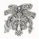 necklace with cross tattoo tattoo design idea