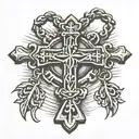 necklace with cross tattoo tattoo design idea