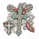 necklace with cross tattoo tattoo design idea