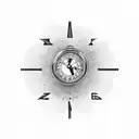 clock burning tattoo design idea