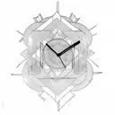 clock burning tattoo design idea
