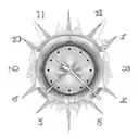 clock burning tattoo design idea
