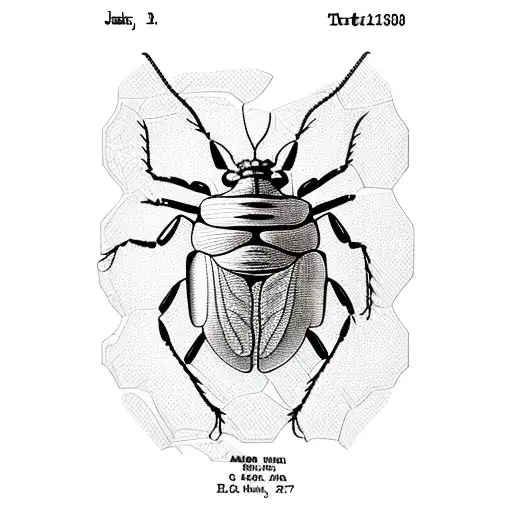 patent beetle with gemstone abdomen tattoo design idea