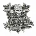 hellraiser text with car theme  tattoo design idea