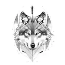 Wolf with arrows tattoo design idea