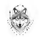 Wolf with arrows tattoo design idea