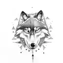 Wolf with arrows tattoo design idea