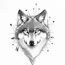 Wolf with arrows tattoo design idea