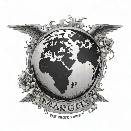 The World Is yours globe from scarface, also has my mom's birth date of 6/18 and my grandma known as "mama" on 8/10 tattoo design idea