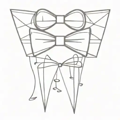 mirrorball and bow tie tattoo design idea