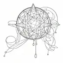 mirrorball and bow tattoo design idea