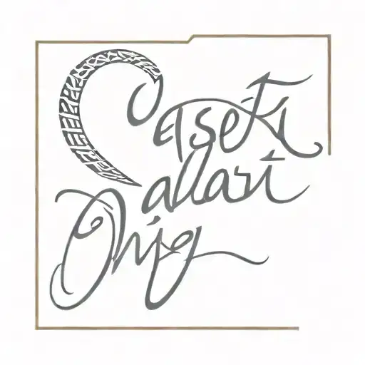 Hasbi Allah text tattoo design idea