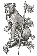 simba and pile pole tattoo design idea