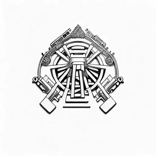 An intricate design featuring an uzi and rap lyrics intertwined, symbolizing your passion for both music and your gangster lifestyle. tattoo design idea