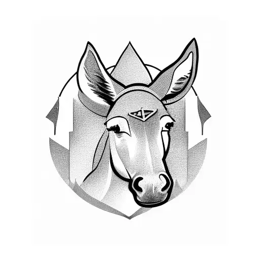 A minimalist tattoo of a donkey wearing a crown, representing your favorite animal and your love for the city of Istanbul. tattoo design idea