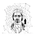 A creative composition of Neşet Ertaş's portrait blended with a drug-related element, reflecting your admiration for the artist and your edgy interests. tattoo design idea